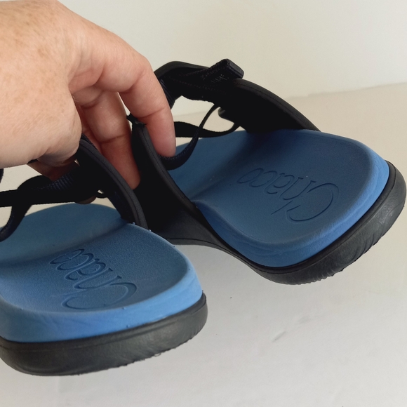 CHACO Chillos Kids Slide Sandals Active Blue Adjustable Strap Outdoor - Picture 5 of 10